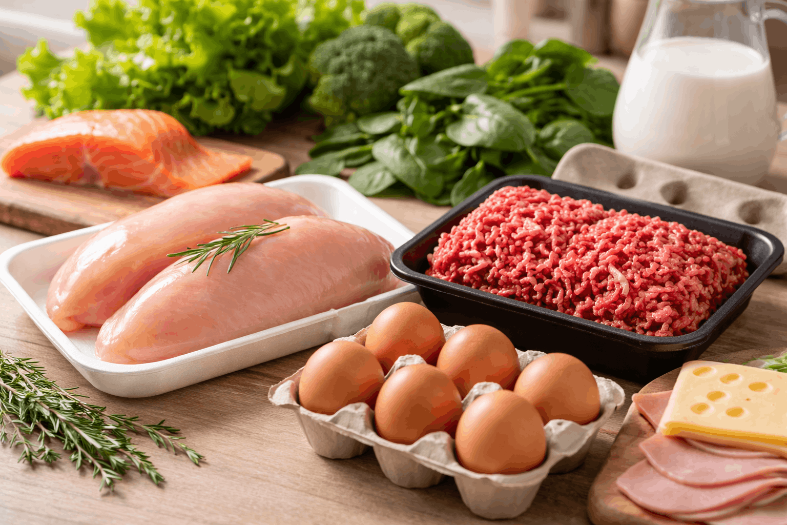 aliments frais en cuisine