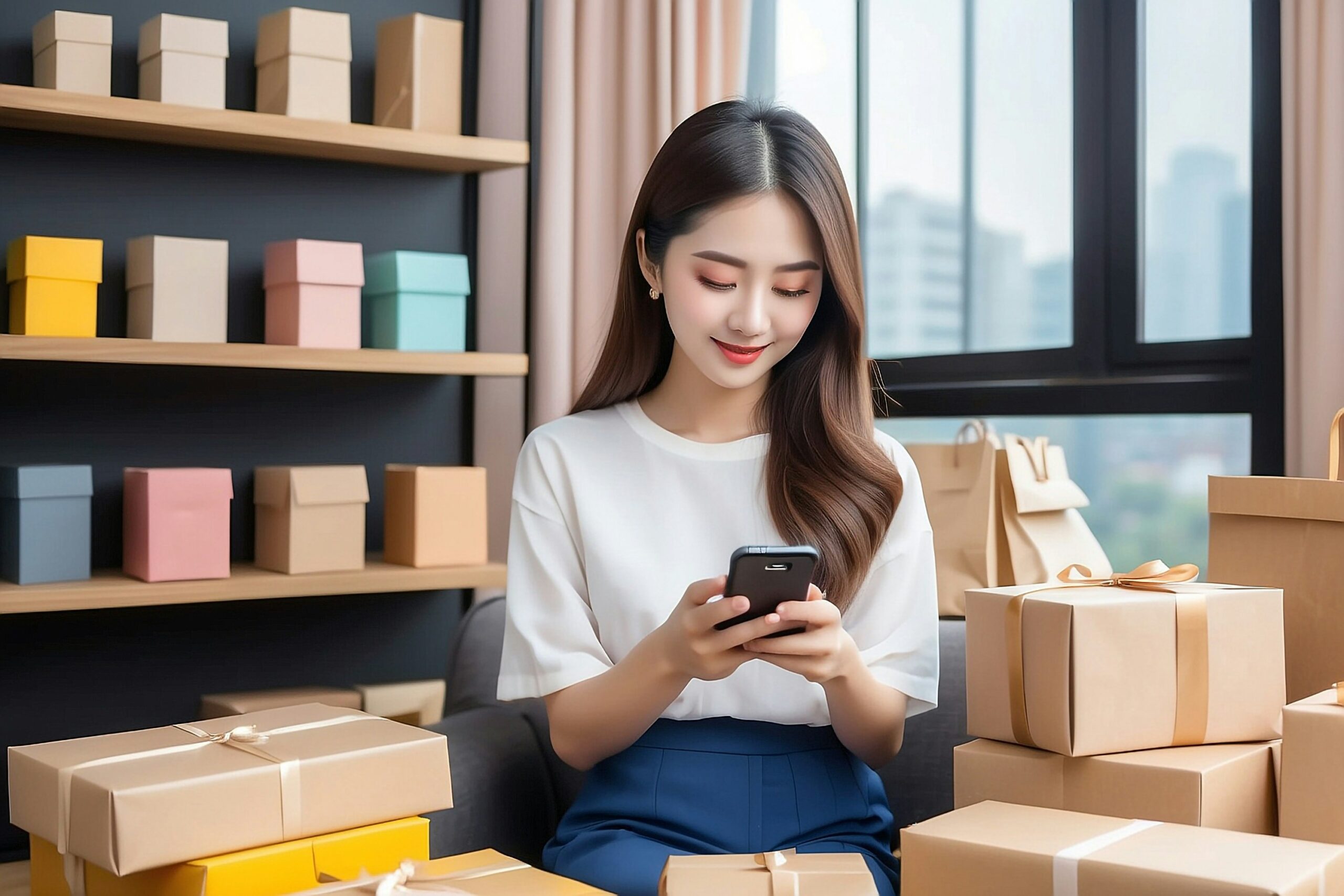 Pile de petits colis de marketplaces en ligne — illustration des produits non conformes vendus sur Temu, AliExpress et Amazon