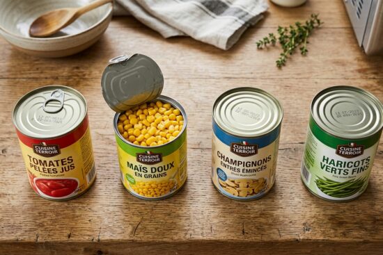 Conserves dans une cuisine