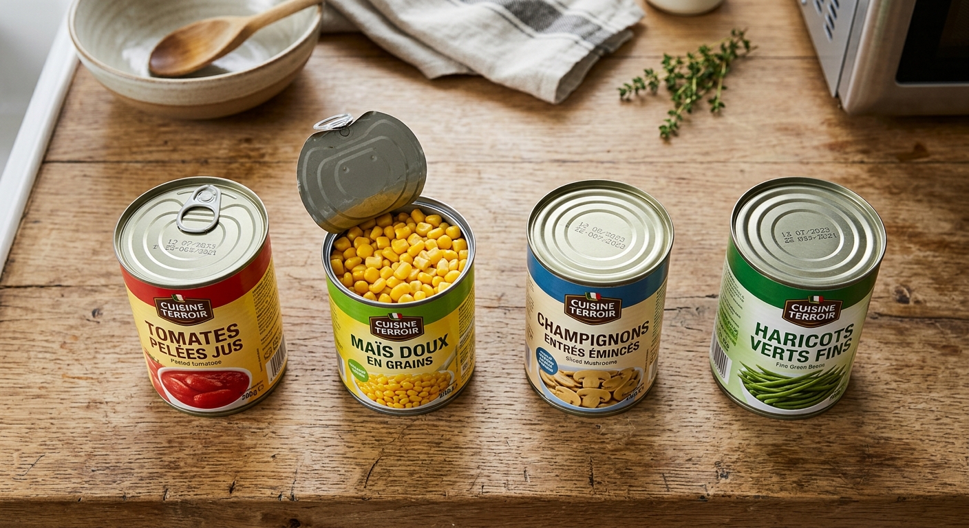 Conserves dans une cuisine